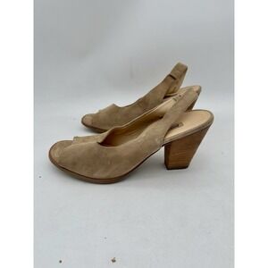 Paul Green Savannah Pump heel slingback suede leather size 7.5 US 10 EUC